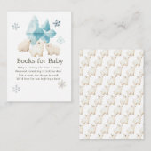 かわいい冬の極熊の赤ちゃんシャワーベビー エンクロージャーカード (正面/裏面)