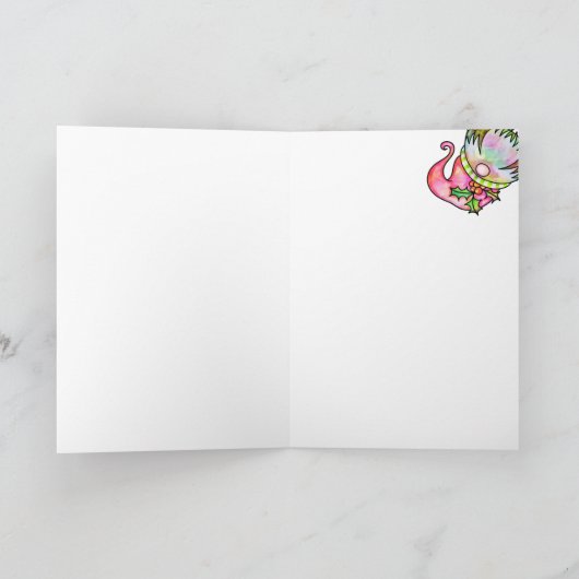 かわいい冬の水の色クリスマスガーデン格言 カード (内部)