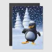かわいい冬の水兵ペンギン 雪のホリデーアート (正面/裏面)