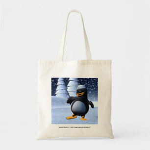 かわいい冬の水兵ペンギン 雪のホリデーアート トートバッグ