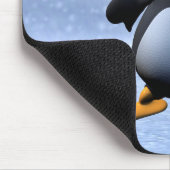 かわいい冬の水兵ペンギン 雪のホリデーアート マウスパッド (コーナー)