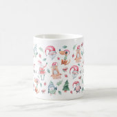 かわいい冬の水彩メリークリスマス コーヒーマグカップ (中央)