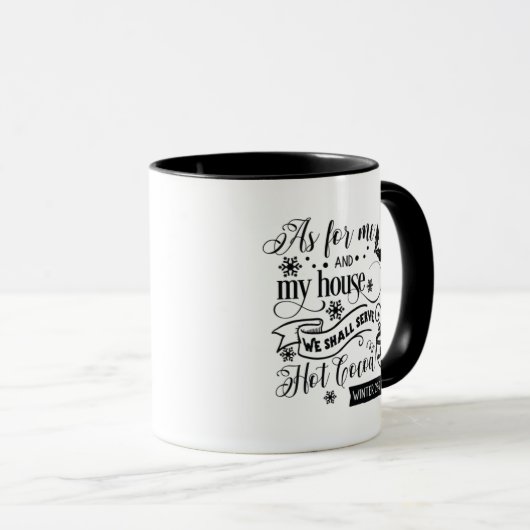 かわいい冬の熱いココア天気ワードアート マグカップ (正面右)