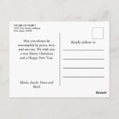 かわいい冬の猫の休日クリスマス ポストカード (裏面)