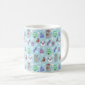 かわいい冬の猫コラージュ コーヒーマグカップ (正面右)
