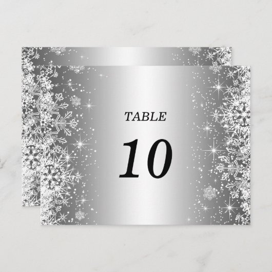 かわいい冬の結婚式のテーブル番号はがき ポストカード (正面/裏面)