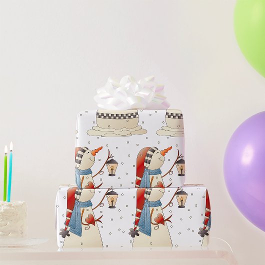かわいい冬の角灯 ラッピングペーパー