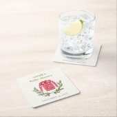 かわいい冬の赤い緑の醜いセーター赤ちゃんシャワー スクエアペーパーコースター (インサイチュ)