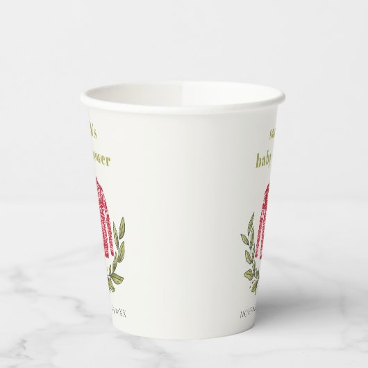 かわいい冬の赤い緑の醜いセーター赤ちゃんシャワー 紙コップ (左)