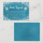 かわいい冬の赤ちゃんシャワーブルーブックリクエスト エンクロージャーカード (正面/裏面)