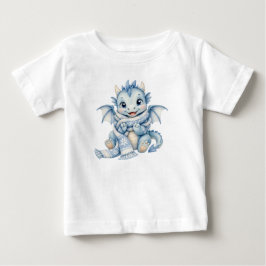 かわいい冬の赤ちゃんドラゴンとあったかマフラー キッズ ベビーTシャツ