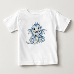 かわいい冬の赤ちゃんドラゴンとあったかマフラー キッズ ベビーTシャツ