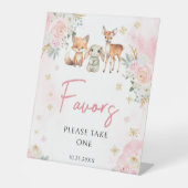 かわいい冬の赤ちゃん女の子シャワーはペデスタルサインを好む 台座サイン (正面)