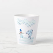 かわいい冬の雪だるまと風 カフェラテマグ (正面)