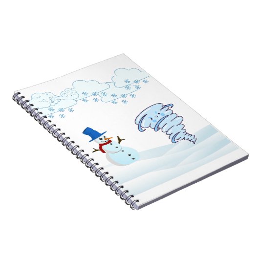 かわいい冬の雪だるまと風 ノートブック (右側)