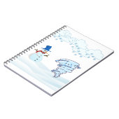 かわいい冬の雪だるまと風 ノートブック (左側)