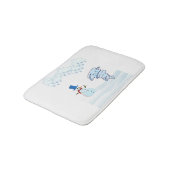 かわいい冬の雪だるまと風 バスマット (アングル)