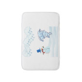 かわいい冬の雪だるまと風 バスマット (正面縦)