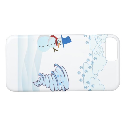 かわいい冬の雪だるまと風 Case-Mate iPhoneケース (裏面(横))