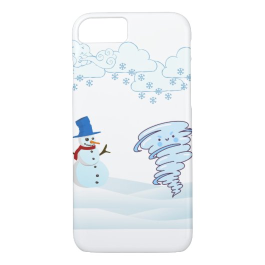 かわいい冬の雪だるまと風 Case-Mate iPhoneケース (裏面)
