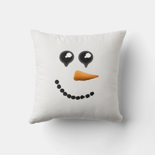 かわいい冬の雪だるまの顔 クッション (裏面)