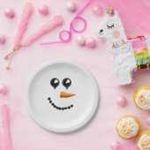 かわいい冬の雪だるまの顔 ペーパープレート (パーティー)