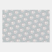 かわいい冬の雪だるまザングアップウィンター大事な行事 ラッピングペーパーシート (正面3)