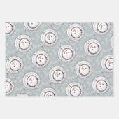 かわいい冬の雪だるまザングアップウィンター大事な行事 ラッピングペーパーシート (正面2)