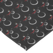 かわいい冬の雪だるまパターンブラック テーブルクロス (アングル)