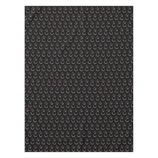 かわいい冬の雪だるまパターンブラック テーブルクロス (正面)