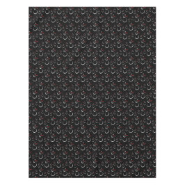 かわいい冬の雪だるまパターンブラック テーブルクロス