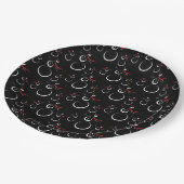 かわいい冬の雪だるまパターンブラック ペーパープレート (アングル)