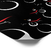 かわいい冬の雪だるまパターンブラック ポスター (角)