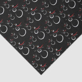 かわいい冬の雪だるまパターンブラック 薄葉紙 (詳細)