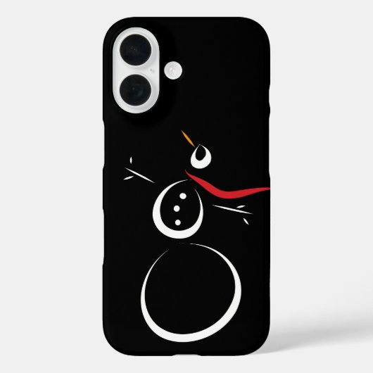 かわいい冬の雪だるまブラック Case-Mate iPhoneケース (裏面)