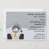 かわいい冬の雪だるま少年の赤ちゃんシャワー 招待状 (裏面)