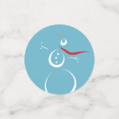 かわいい冬の雪だるま雪色と赤 コンフェッティ (スモール正面)