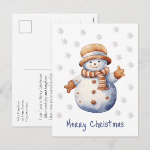 かわいい冬の雪だるま メリークリスマス シーズンポストカード