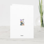 かわいい冬の雪の結晶ブルーベビー犬 シーズンカード (裏面)