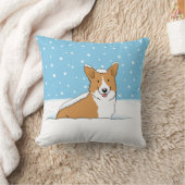 かわいい冬の雪コギ漫画の犬のおもしろいペットの恋人 クッション (ブランケット)