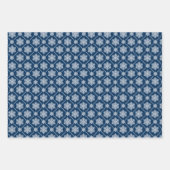 かわいい冬の雪片模様 ラッピングペーパーシート (正面)