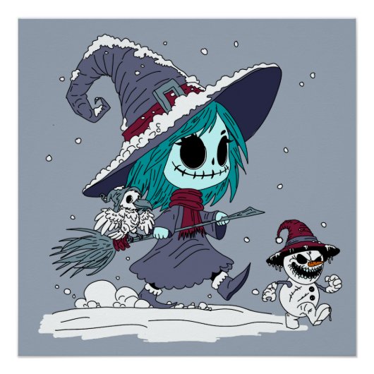 かわいい冬の魔女 ポスター (正面)