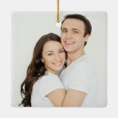 かわいい冬の鳥の初めてのクリスマステンプレート セラミックオーナメント (裏面)