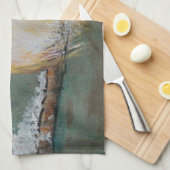 かわいい冬の黒キャップ《鳥》アメリカゴガラ鳥 キッチンタオル (四つ折り)