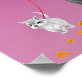 かわいい冬デュオレディ&ドッグ歩くin秋 ポスター (角)