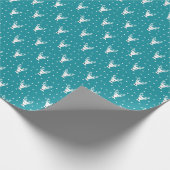 かわいい冬トナカイ模様ラッピング紙 ラッピングペーパー (角)