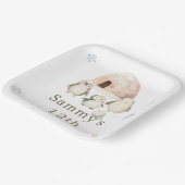 かわいい冬ペンギン誕生日パーティー ペーパープレート (傾斜あり)