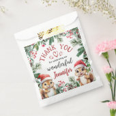 かわいい冬リスのクリスマス第2誕生日 フェイバーバッグ (封をした状態)