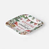 かわいい冬リスのクリスマス第2誕生日 ペーパープレート (傾斜あり)