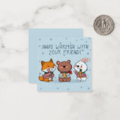 かわいい冬動物 ノートカード (正面/裏面インサイチュ)